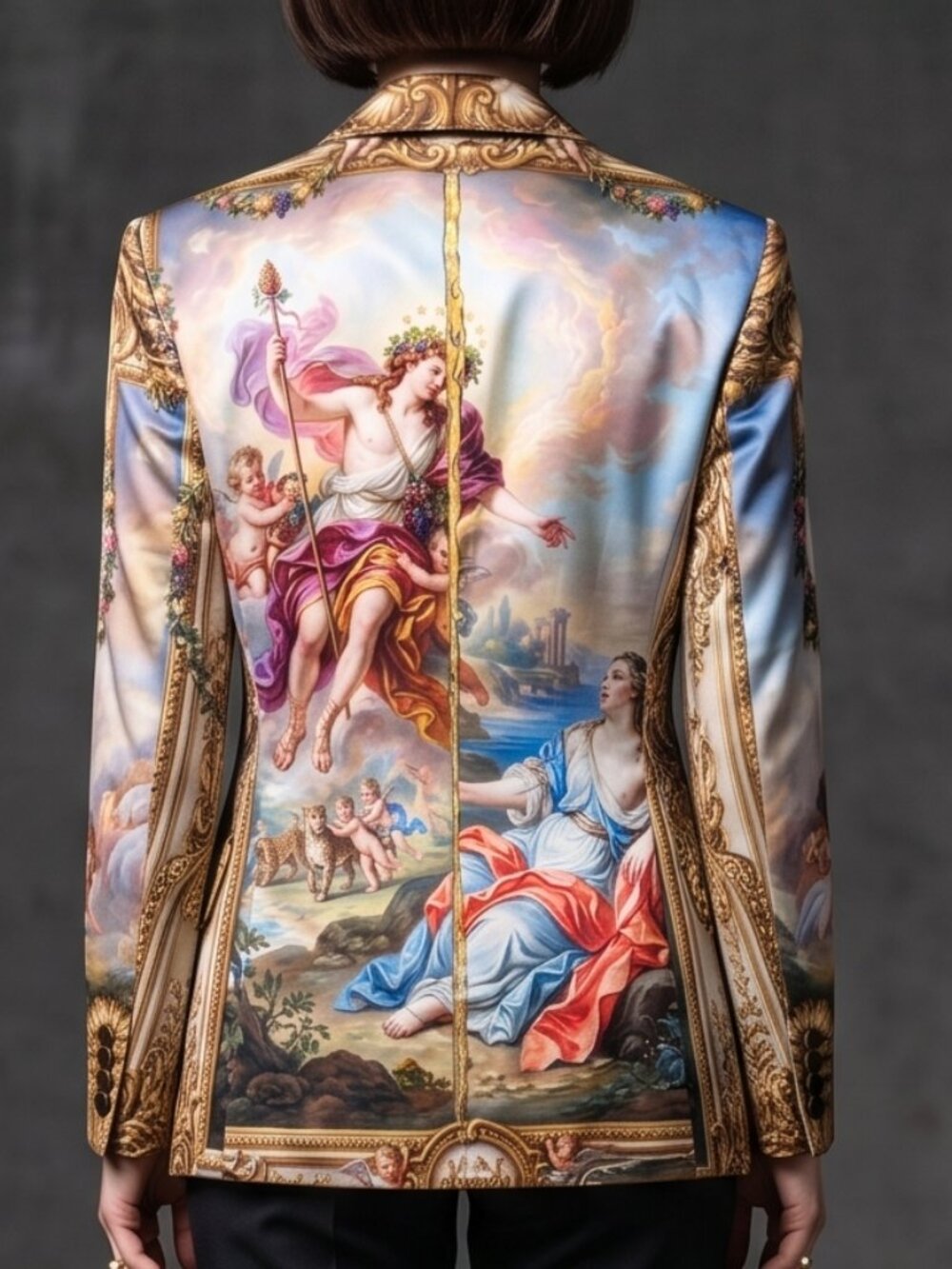 Conceptual Subculture Custom Bespoke Baroque Satin Blazer Size Large Rococo Myth